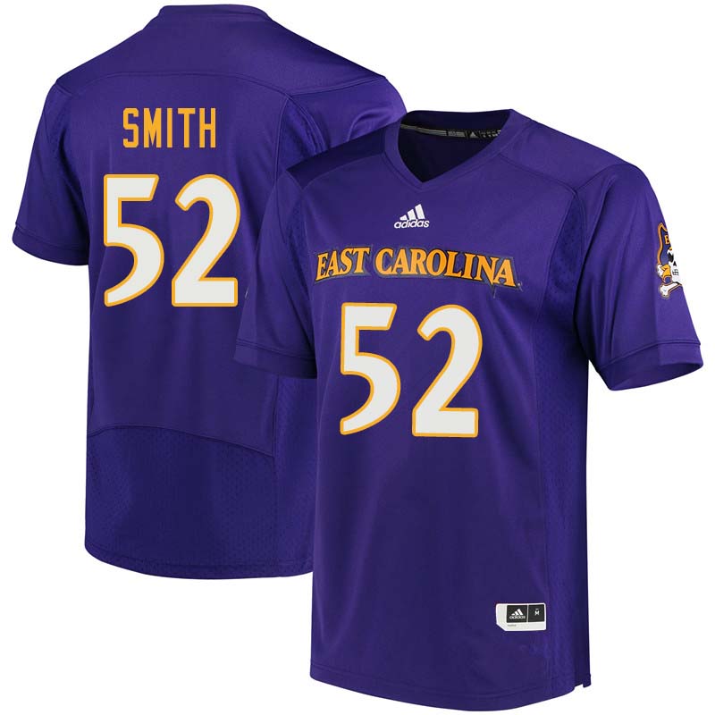Men #52 Brandon Smith East Carolina Pirates College Football Jerseys Sale-Purple